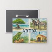 Aruba Multiview-Aquarell Button (Vorderseite/Rückseite)