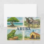 Aruba Multiview-Aquarell Dankeskarte (Vorne/Hinten)