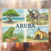 Aruba Multiview-Aquarell Fensteraufkleber (Blatt 2)