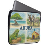 Aruba Multiview-Aquarell Laptopschutzhülle (Vorne Rechts)