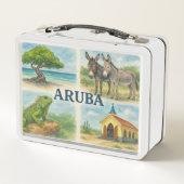 Aruba Multiview-Aquarell Metall Brotdose (Rückseite)
