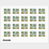 Aruba Multiview-Aquarell Quadratischer Aufkleber (Blatt)