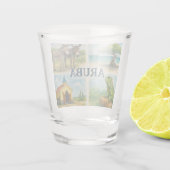 Aruba Multiview-Aquarell Schnapsglas (Rückseite)
