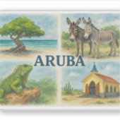 Aruba Multiview-Wasserfarbe Aufkleber (Vorderseite)