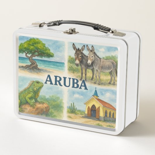 Aruba Multiview-Wasserfarbe Metall Brotdose (Vorderseite)