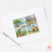 Aruba Multiview-Wasserfarbe Quadratischer Aufkleber (Umschlag)