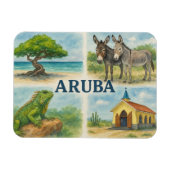 Aruba multiview watercolor magnet (Horizontal)