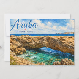 Aruba Naturbrücke Felsformation Karibik Dankeskarte