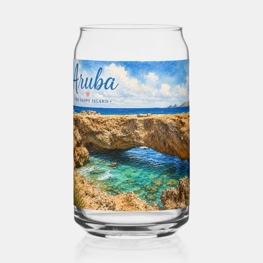 Aruba Naturbrücke Felsformation Karibik  Dosenglas (Rückseite)