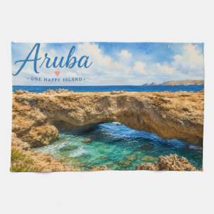Aruba Naturbrücke Felsformation Karibik Geschirrtuch