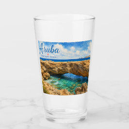 Aruba Naturbrücke Felsformation Karibik Glas