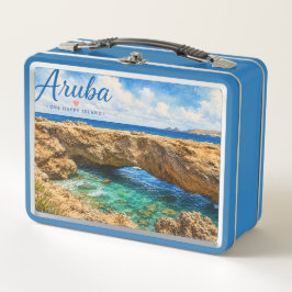 Aruba Naturbrücke Felsformation Karibik Metall Brotdose