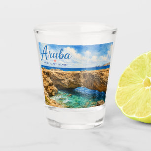 Aruba Naturbrücke Felsformation Karibik Schnapsglas