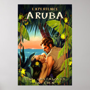 Aruba Niederländische Karibik Tropisches Reiseplak Poster