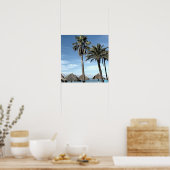 Aruba Ocean View Palmen und Strand Palapa Huts Poster (Küche)