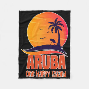 Aruba One Happy Island Schöner Sunset Beach Fleecedecke