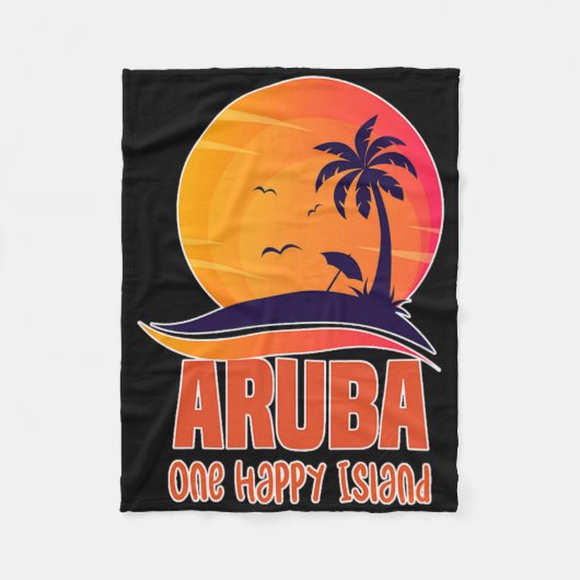Aruba One Happy Island Schöner Sunset Beach Fleecedecke (Vorderseite)