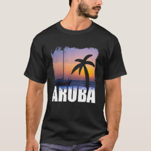 Aruba One Happy Island Urlaub Segelboot Strand Tri T-Shirt