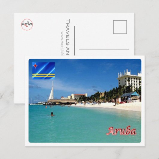 Aruba - Palm Beach - Postkarte (Vorne/Hinten)