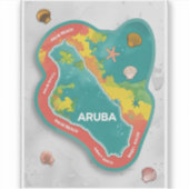 Aruba Palmen gewartet Aufkleber (Vorderseite)