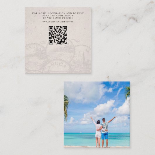 Aruba Passport Wedding QR Begleitkarte (Vorne/Hinten)