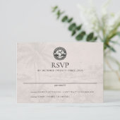Aruba Passport Wedding RSVP Card Karte (Stehend Vorderseite)