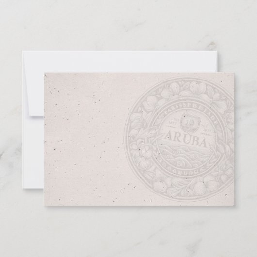 Aruba Passport Wedding RSVP Card Karte (Rückseite)