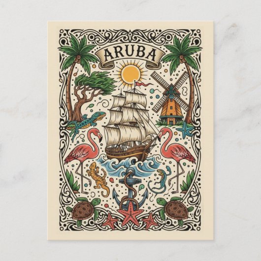 Aruba Reise Postkarte (Vorderseite)