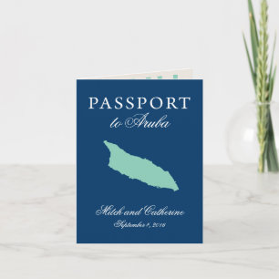Aruba Reisepass Hochzeit mit Divi Divi Baum Einladung