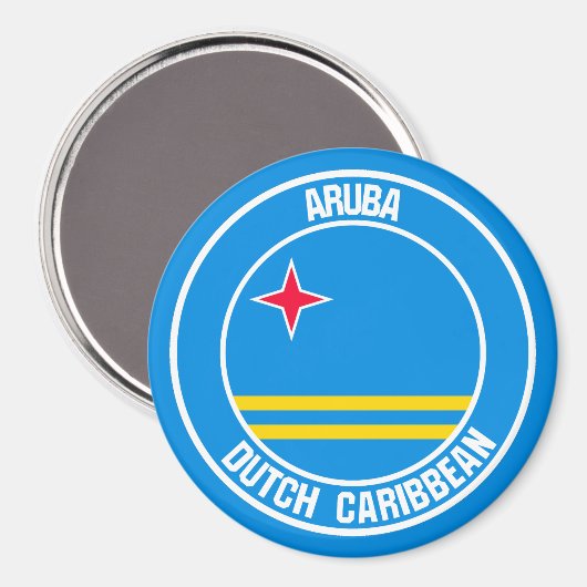 Aruba RundEmblem Magnet (Vorderseite/Rückseite)