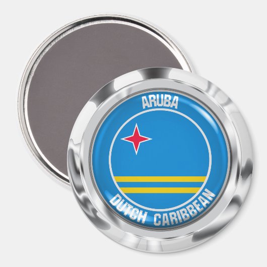 Aruba RundEmblem Magnet (Vorderseite/Rückseite)