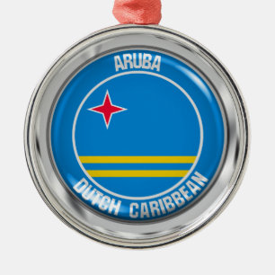Aruba RundEmblem Ornament Aus Metall