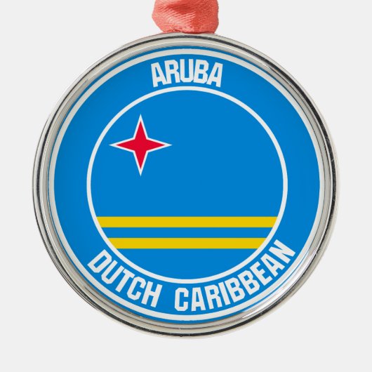 Aruba RundEmblem Ornament Aus Metall (Vorne)