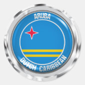 Aruba RundEmblem Runder Aufkleber (Vorderseite)