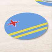 Aruba Runder Pappuntersetzer (Angewinkelt)