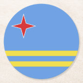Aruba Runder Pappuntersetzer (Vorderseite)