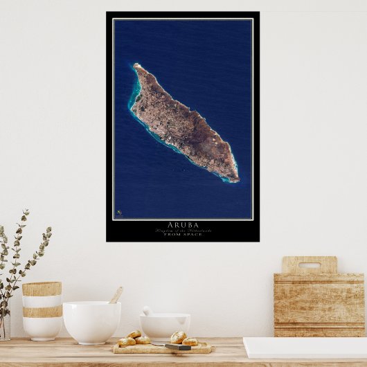 Aruba Satellite Poster Map (Küche)