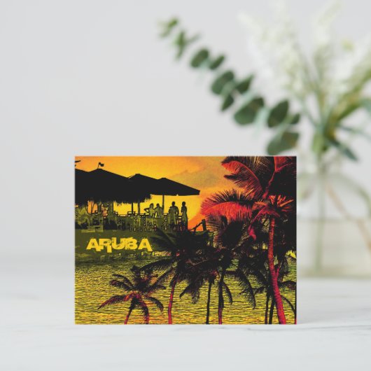Aruba - Schinken, Sonnenschein und Ozean Postkarte (Stehend Vorderseite)