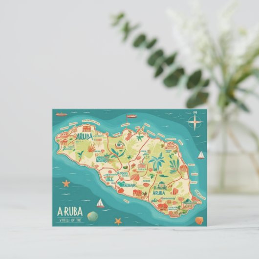 Aruba schöne Insel Postkarte (Stehend Vorderseite)