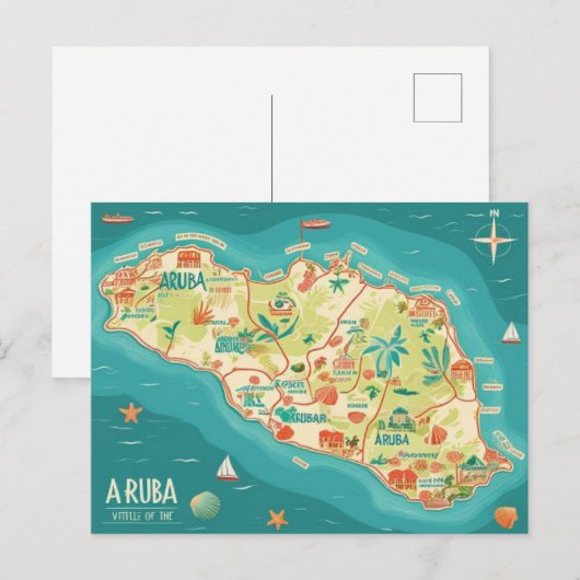 Aruba schöne Insel Postkarte (Vorne/Hinten)
