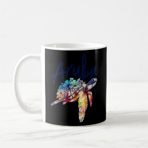 Aruba Sea Turtle Antilles Floral Matching Family V Kaffeetasse