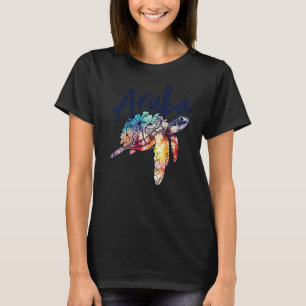 Aruba Sea Turtle Antilles Floral Matching Family V T-Shirt