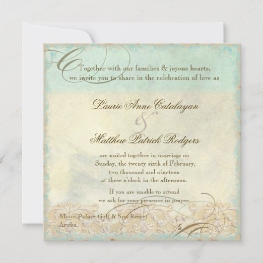 Aruba Sea Turtle Moderner Küstenstrand Einladung (Vorderseite)