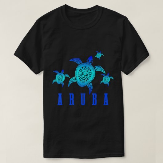 Aruba Sea Turtle Tribal Muster Scuba Diving T-Shirt (Design vorne)
