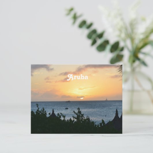 Aruba Setting Sun Postkarte (Stehend Vorderseite)