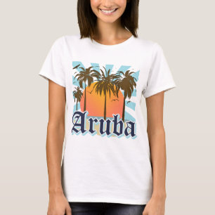 Aruba setzt Sonnenuntergang auf den Strand T-Shirt