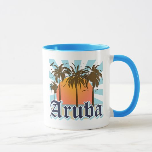 Aruba setzt Sonnenuntergang auf den Strand Tasse (Rechts)