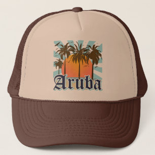 Aruba setzt Sonnenuntergang auf den Strand Truckerkappe
