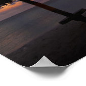 Aruba, Silhouette von Palmen und Palapa Poster (Ecke)