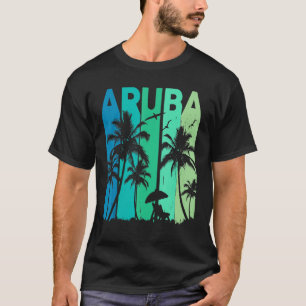 Aruba Sommerurlaub Palm Tree Beach Vintag T-Shirt
